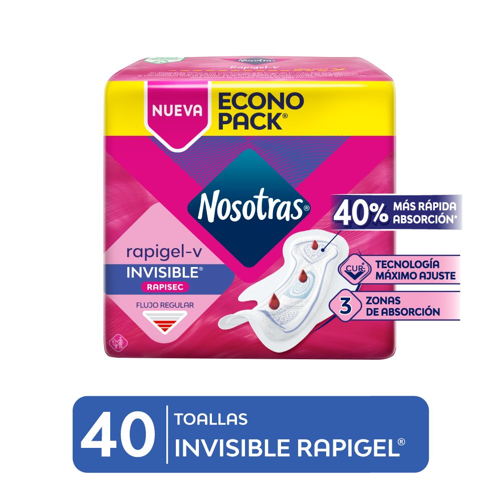 NOSOTRAS-INVISIB-RAPIGEL-X40-1.jpg Nosotras Invisib Rapigel X40 - Imagen 1