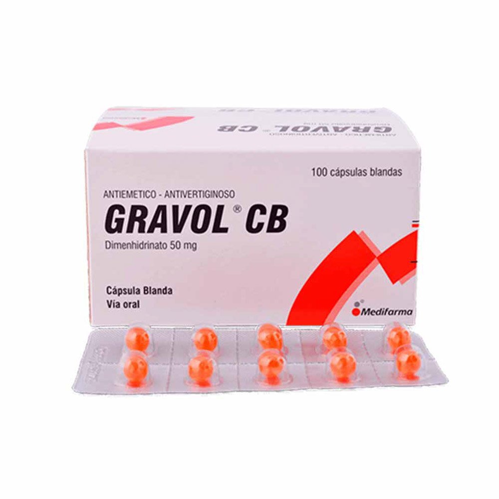 GRAVOL CB 50MG X100 CAPS.BLAND 1 Gravol Cb 50mg X100 Caps.bland - Imagen 1