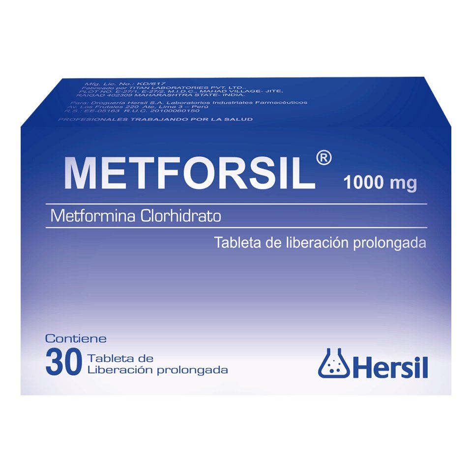 METFORSIL 1000MG X 30 TAB# 1 METFORSIL 1000MG X 30 TAB - Imagen 1