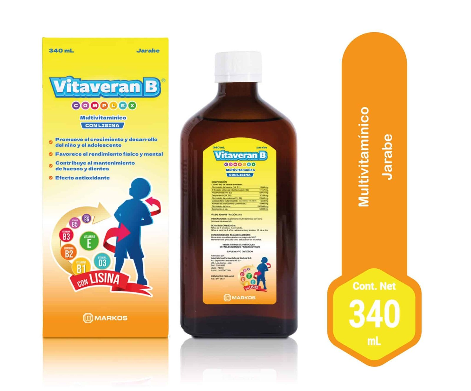 VITAVERAN B COMPLEX JBE X340ML 1 Vitaveran B Complex Jbe X340ml - Imagen 1
