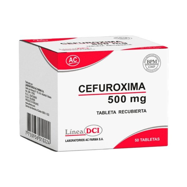 Cefuroxima 500mg x 50 Tabletas