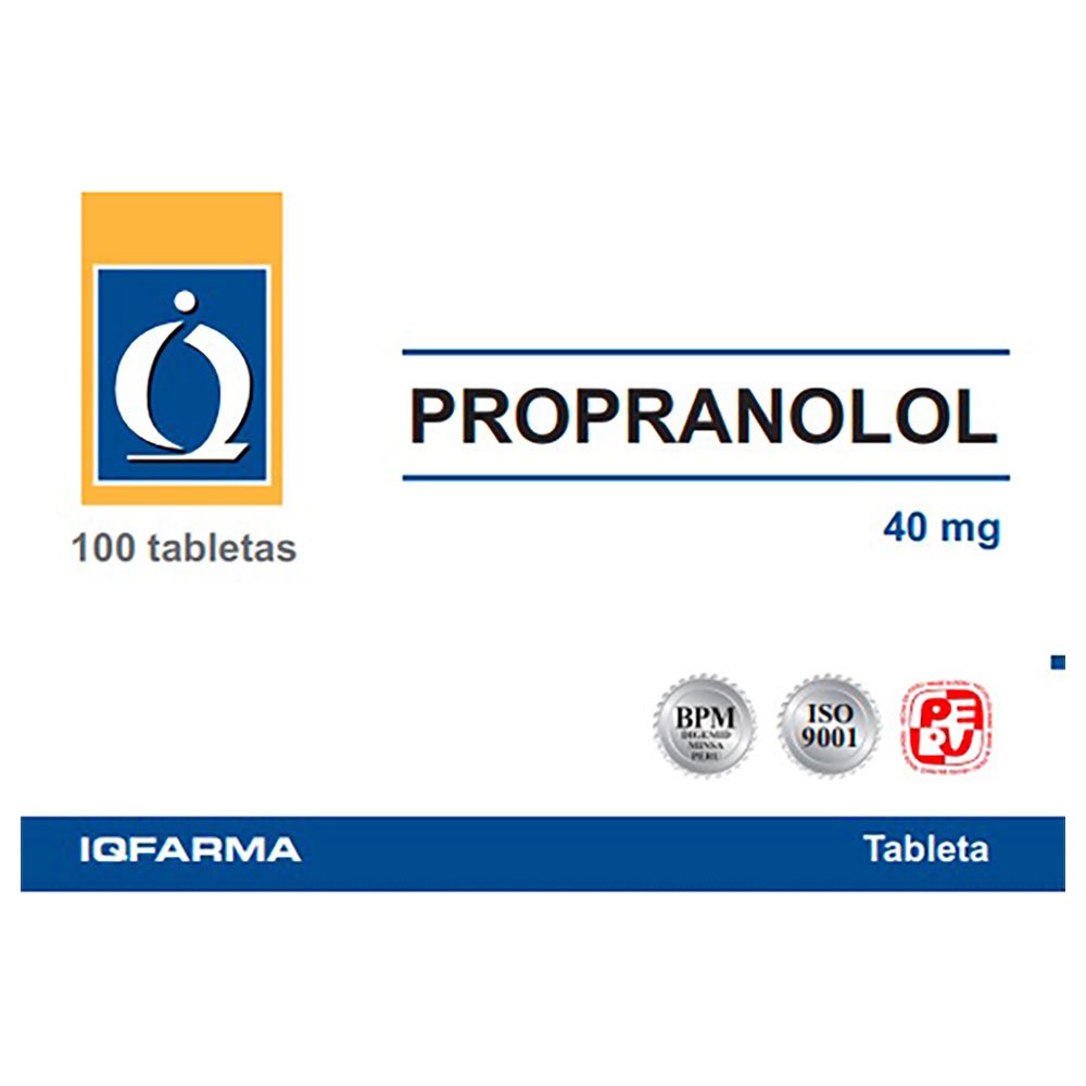 PROPRANOLOL-TABX40MGX100-1-1 Propranolol Tabletas 40mg x 100 - Imagen 1