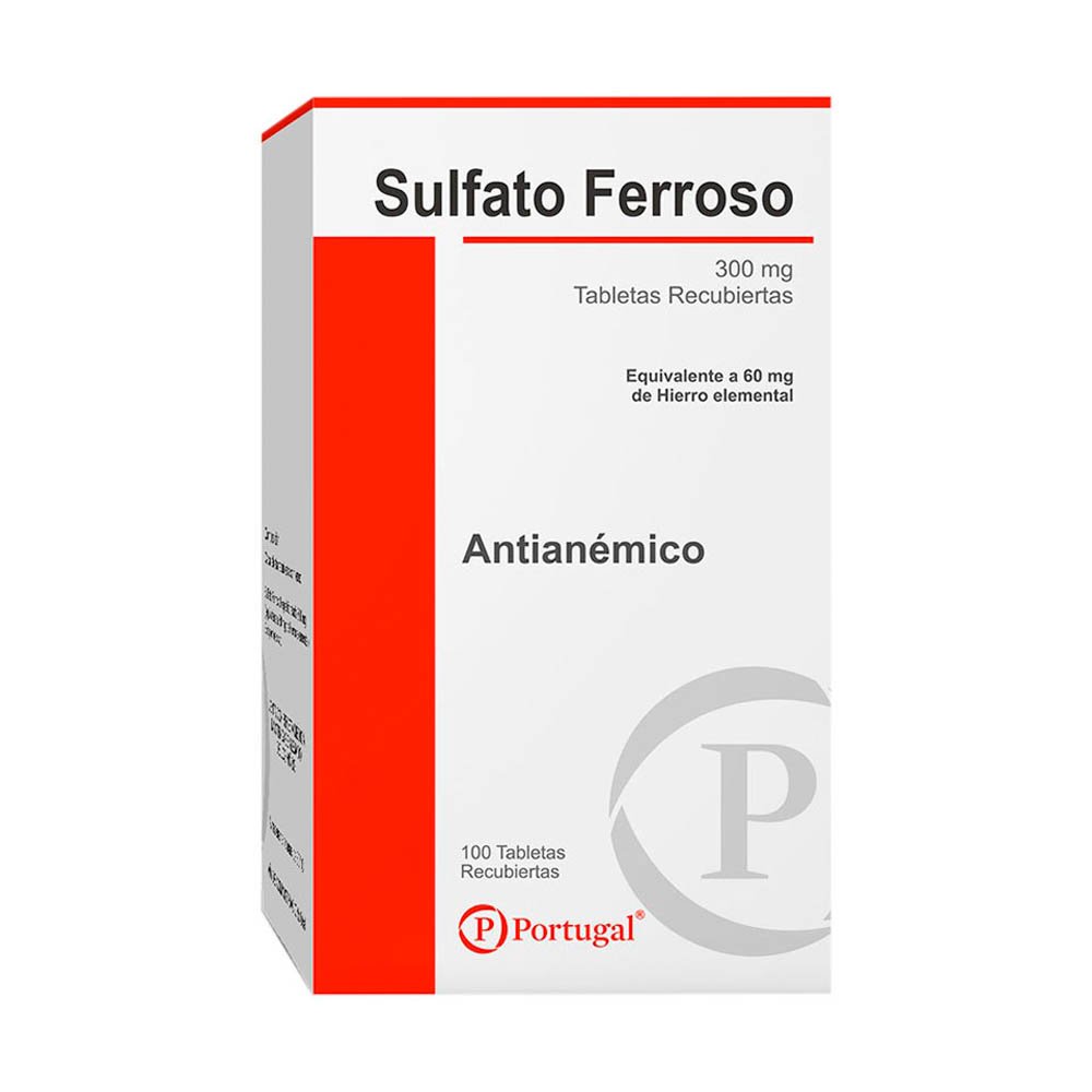SULFATO-FERROSO-TB-300MG100-1-1 Sulfato Ferroso Tabletas 300mg x 100 - Imagen 1
