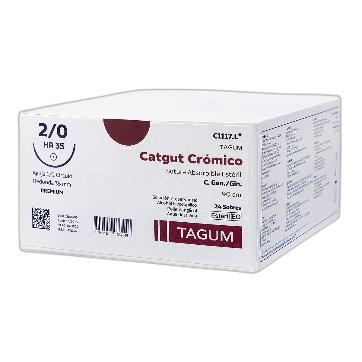 CATGUT-CROMICO-30-MR25 CATGUT CROMICO 3/0 MR25 (HR25) - Imagen 1